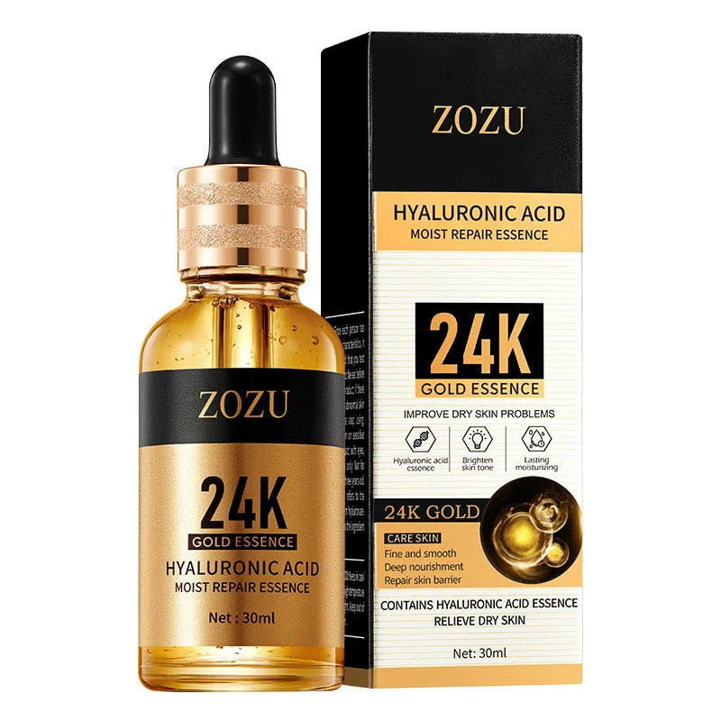 30Ml 24K Gold Face Essence Hyaluronic Acid Repair Serum Moisturizing and Softening Your Face Skin to Make You Shine and Beauty