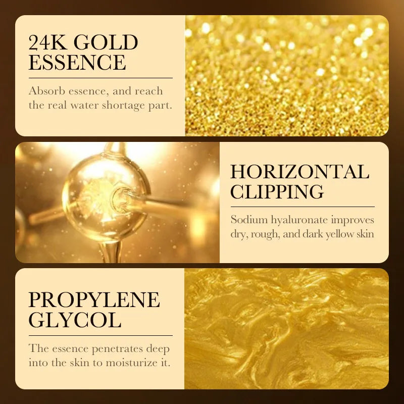 30Ml 24K Gold Face Essence Hyaluronic Acid Repair Serum Moisturizing and Softening Your Face Skin to Make You Shine and Beauty